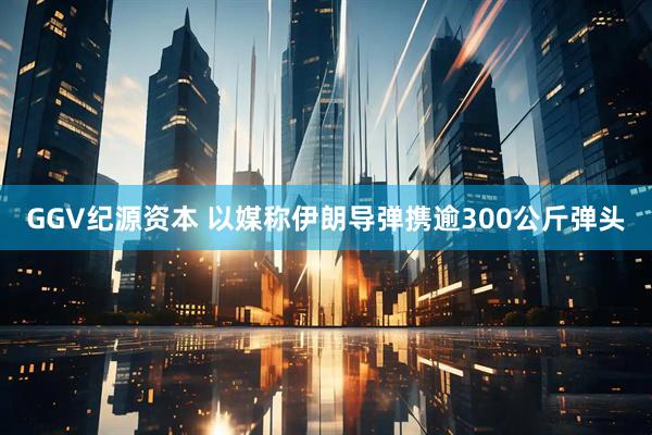GGV纪源资本 以媒称伊朗导弹携逾300公斤弹头